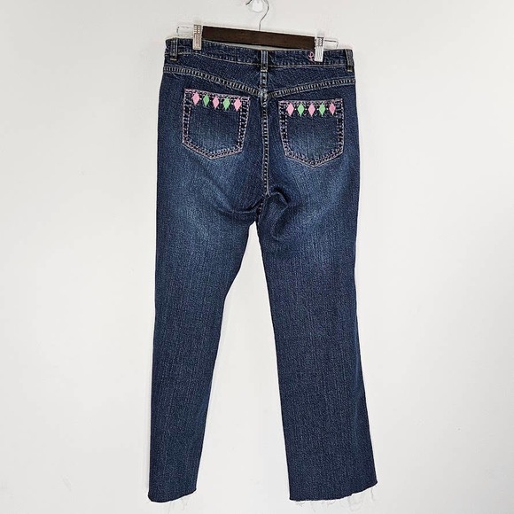 Lilly Pulitzer Women's Cut Off Jeans Pants Cropped Embroidered Size 8 - Picture 3 of 15